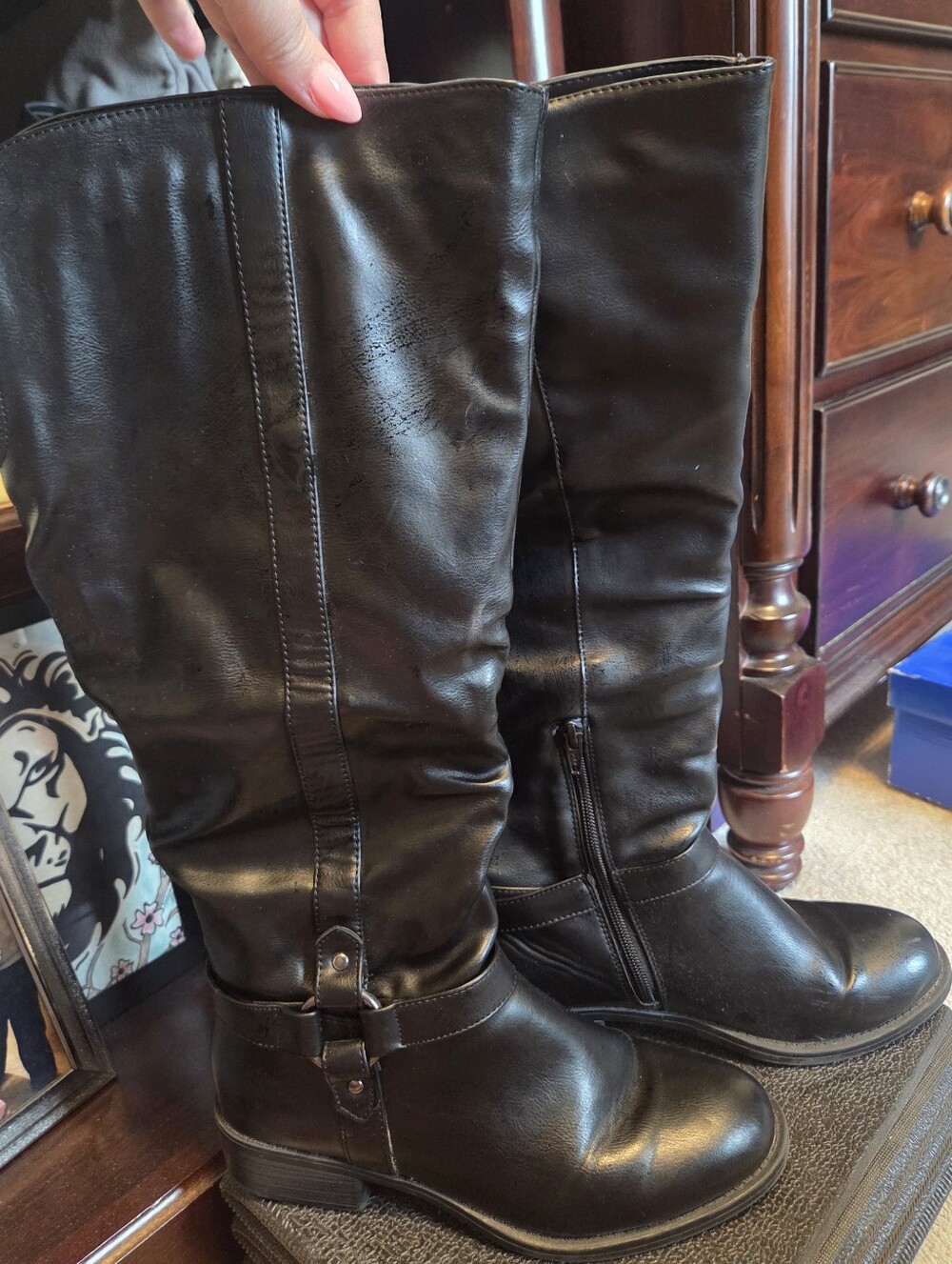 Black Tall Riding Boots - Picture 1 of 5
